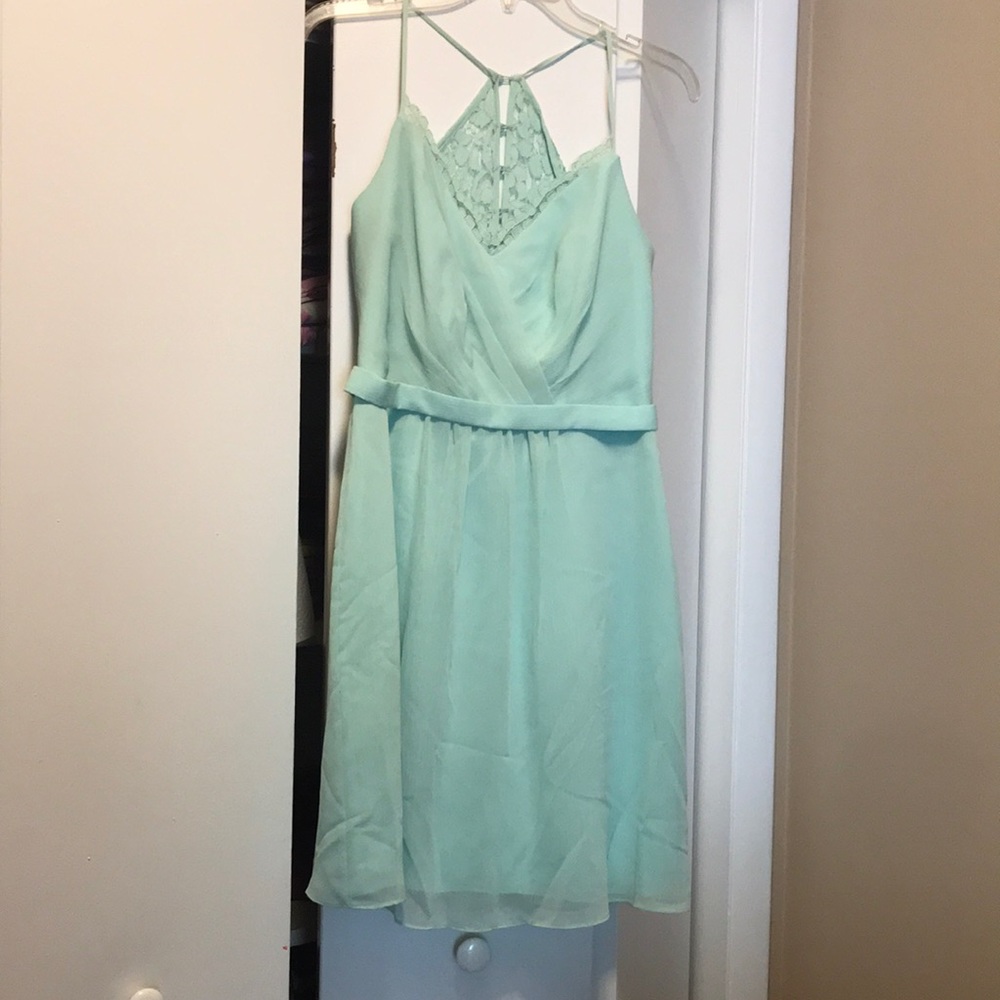 Mint green formal bridesmaid dress